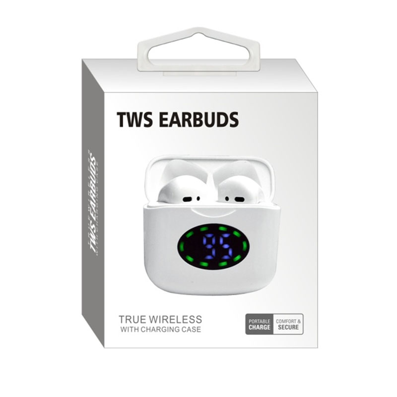 TWS Bluetooth Earbuds Wireless Earphones In-Ear Headset White for Mobile